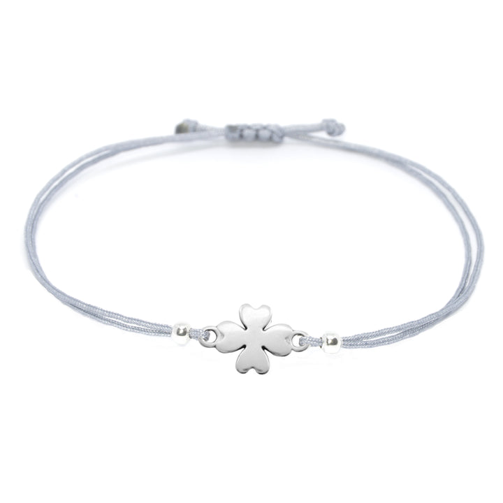 Kleeblatt Armband Silber - Grau Glücksbringer - SelfmadeJewelry