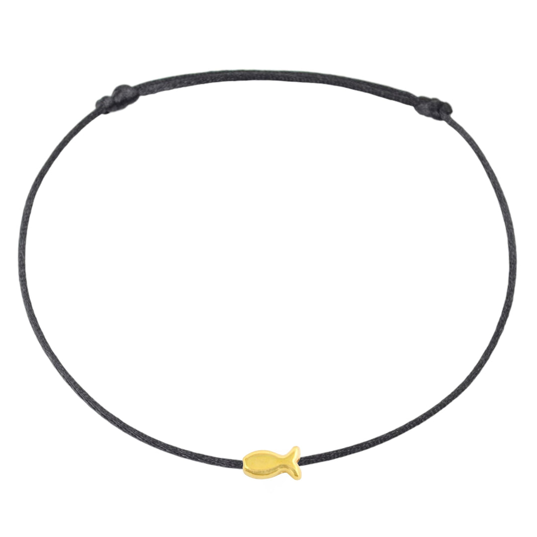 Fisch Fusskettchen in Gold - Schwarz