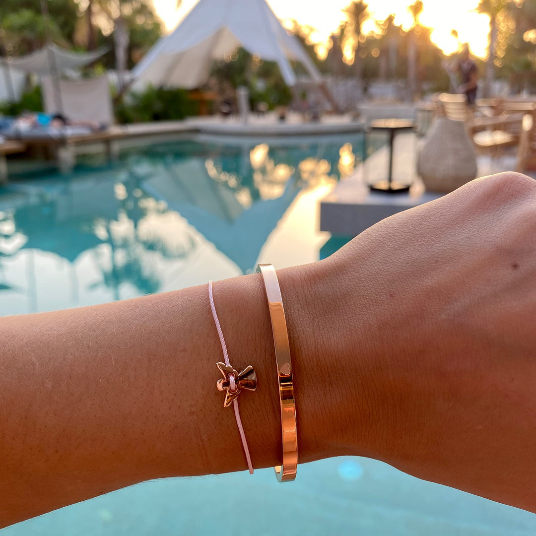 Schutzengel Armband Roségold - Rosa - SelfmadeJewelry