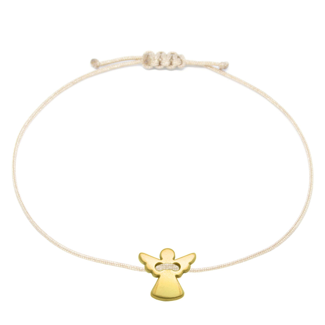 Schutzengel Armband - Glücksbringer Gold - Beige - SelfmadeJewelry
