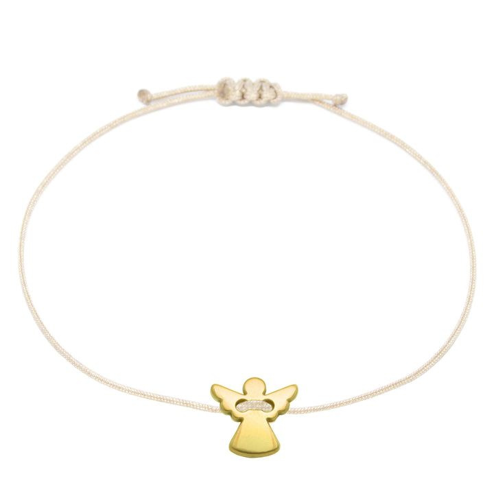 Schutzengel Armband - Glücksbringer Gold - Beige - SelfmadeJewelry