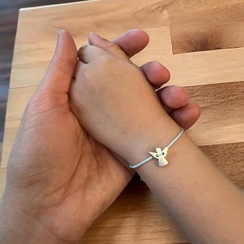 Schutzengel Armband Silber - Hellblau, einzigartiges Kommuniongeschenk - SelfmadeJewelry