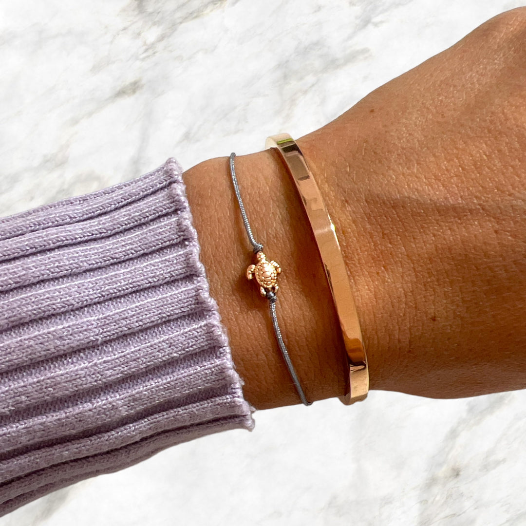 Schildkröten Armband Roségold - Grau - SelfmadeJewelry