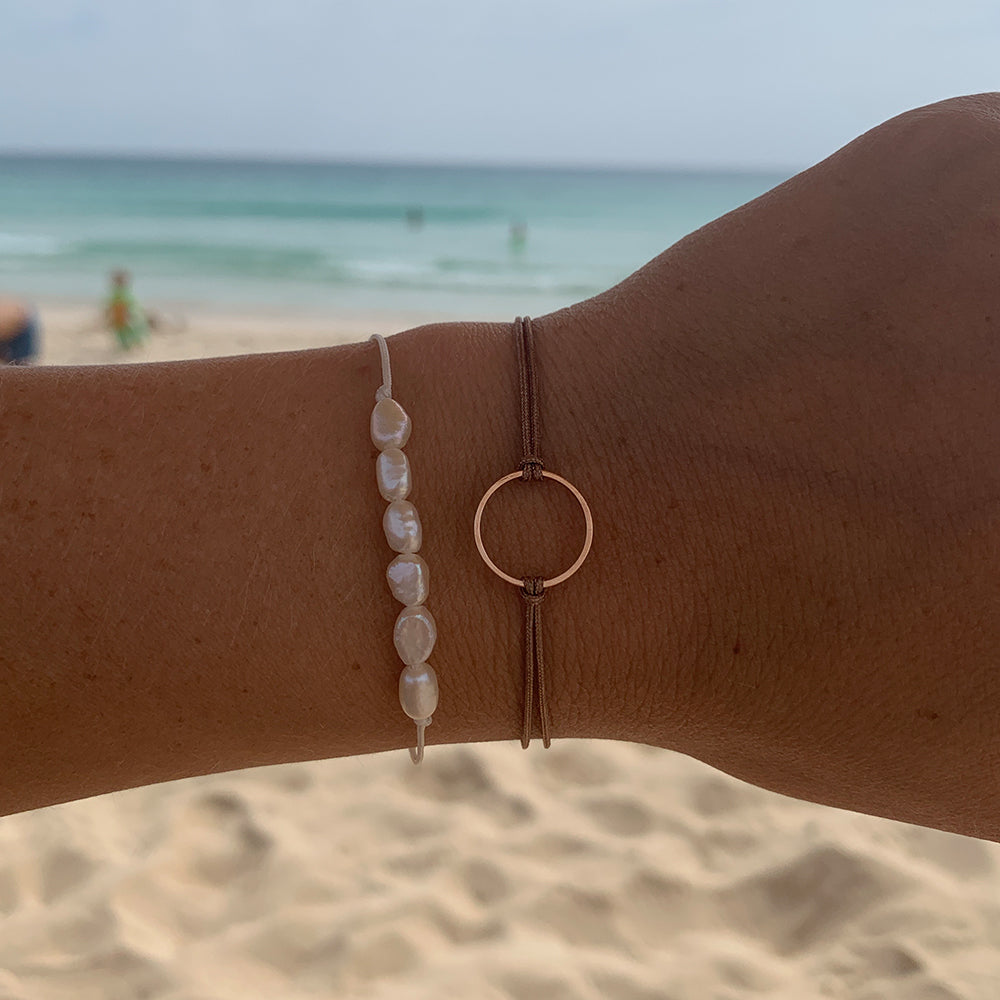 Kreis Armband Rosegold - Braun - SelfmadeJewelry