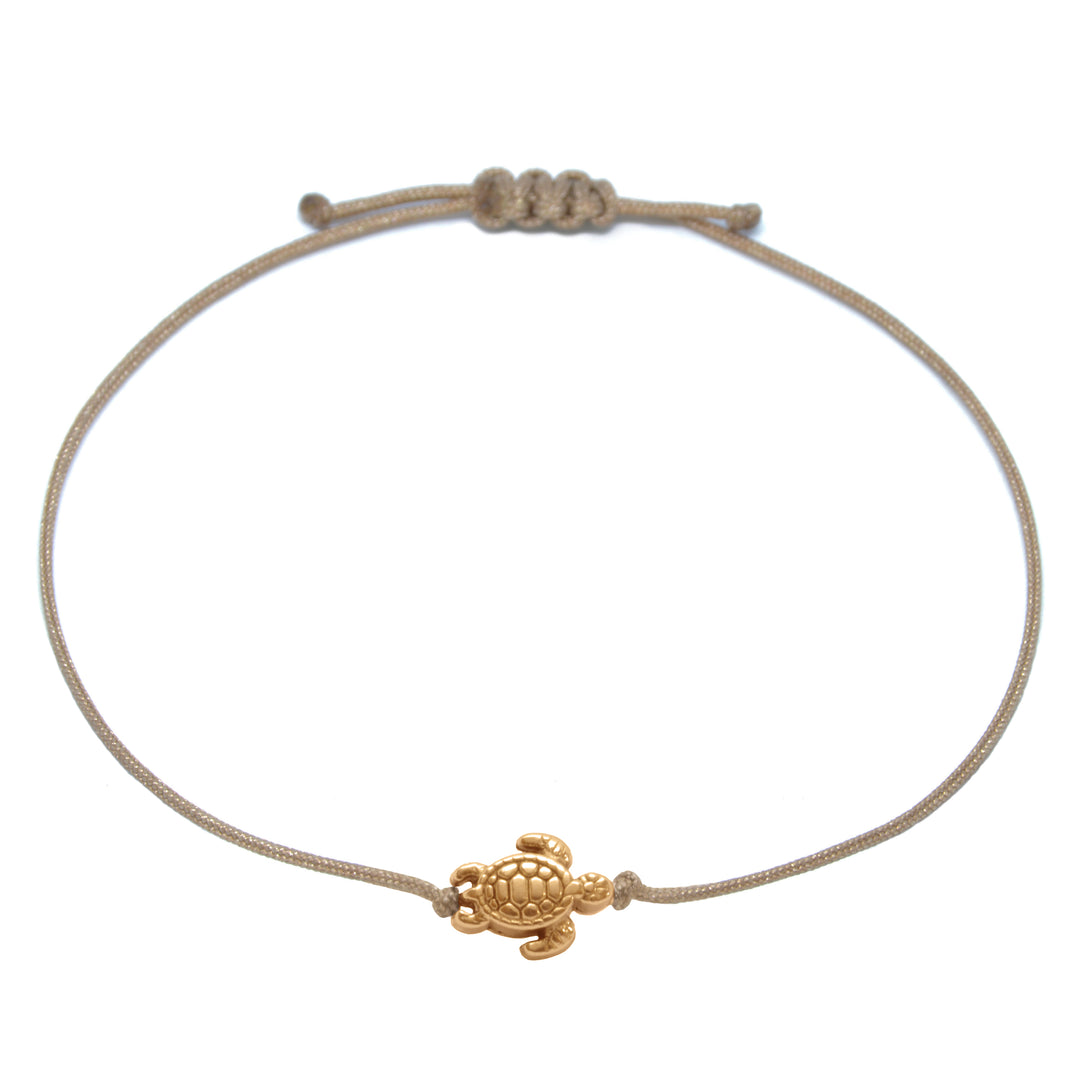 Glücksarmband Schildkröte Roségold – Makramee Armband in Braun | Handmade - SelfmadeJewelry
