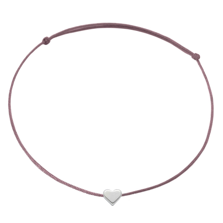 Selfmade Jewelry Fußkettchen Damen Silber Herz Größenverstellbares Fußbändchen mit Herzchen Handmade Inkl. Geschenk-Verpackung