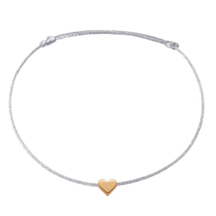 Herz Fußkette Roségold - Grau Satin