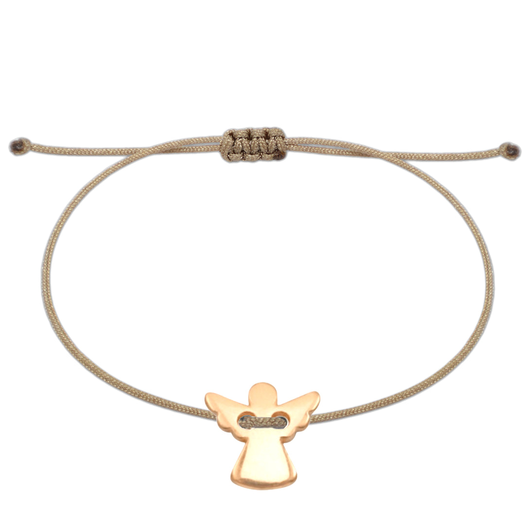 Schutzengel Armband Glücksbringer Roségold - Braun - SelfmadeJewelry