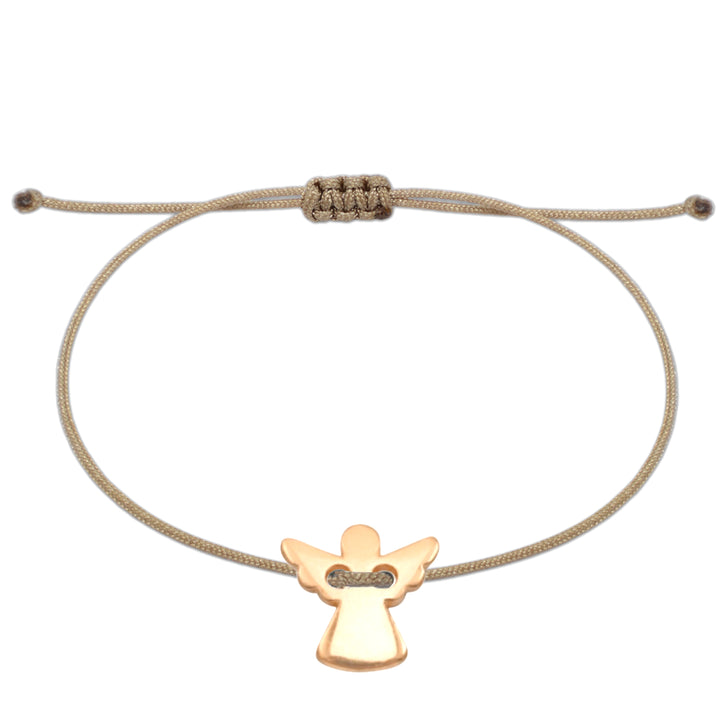 Schutzengel Armband Glücksbringer Roségold - Braun - SelfmadeJewelry