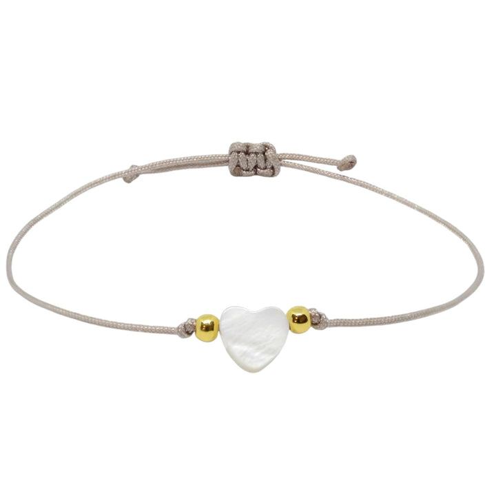 Perlmutt Herz Armband, Muschelherz (Herz 8mm)