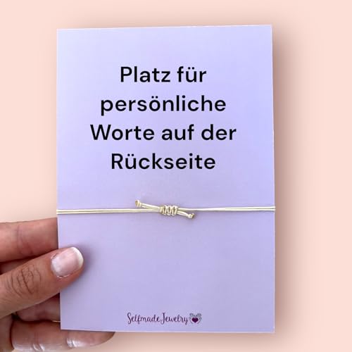 Kleeblatt Armband auf Geburtstagskarte (Rosegold - Beige)