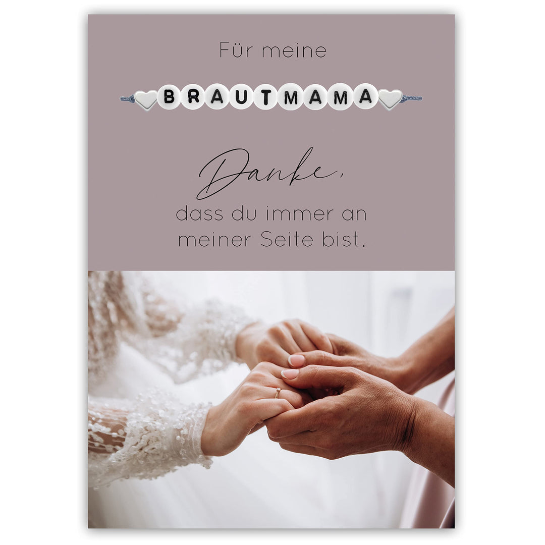 Armband Brautmama - Geschenk Brautmutter Armkettchen auf Karte (Karte Danke) - SelfmadeJewelry