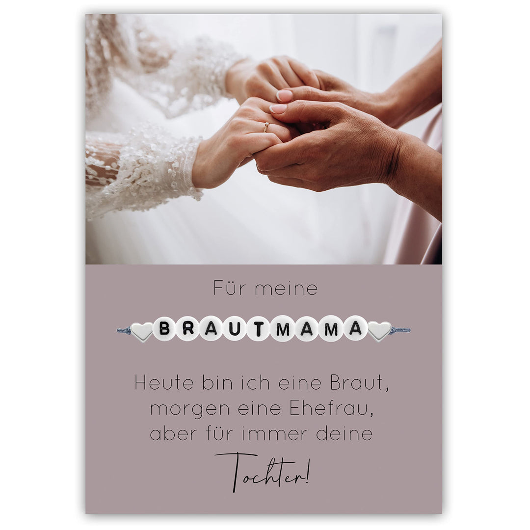 Armband Brautmama - Geschenk Brautmutter Armkettchen auf Karte (Karte Tochter) - SelfmadeJewelry