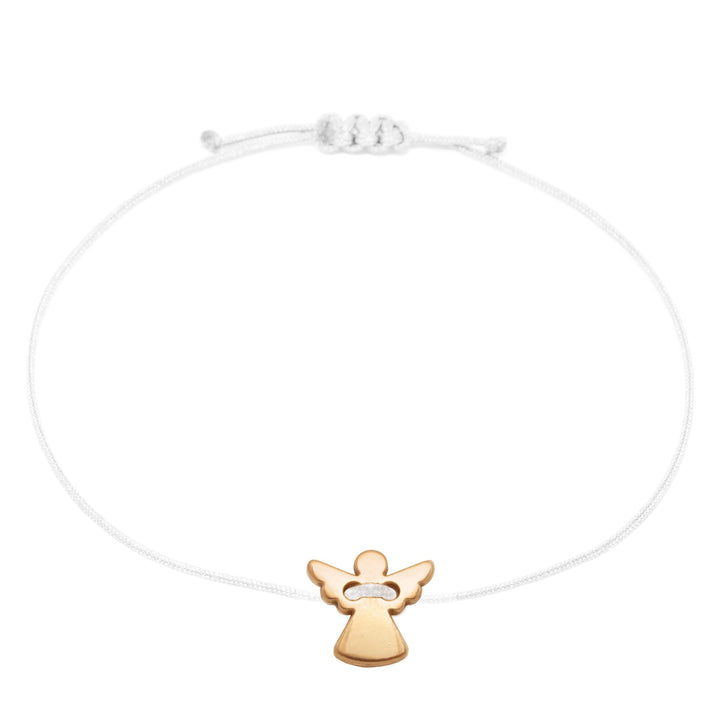 Schutzengel Armband Roségold - Weiß / Kommunion Armband - SelfmadeJewelry