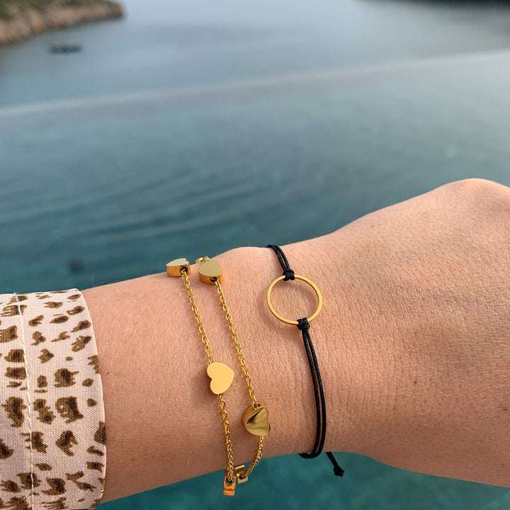 Kreis Armband Gold - Schwarz