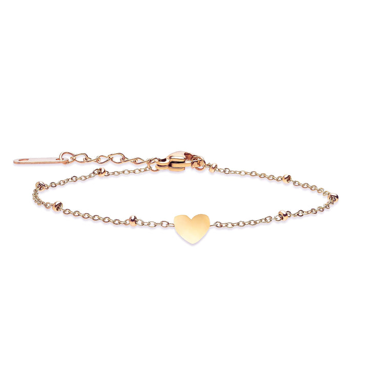 Selfmade Jewelry Armkettchen Herz Damen Rosegold Stainless Steel Edelstahl Armschmuck mit Herzchen Filigran Zart Inkl. Schmuckbox (Rosegold)