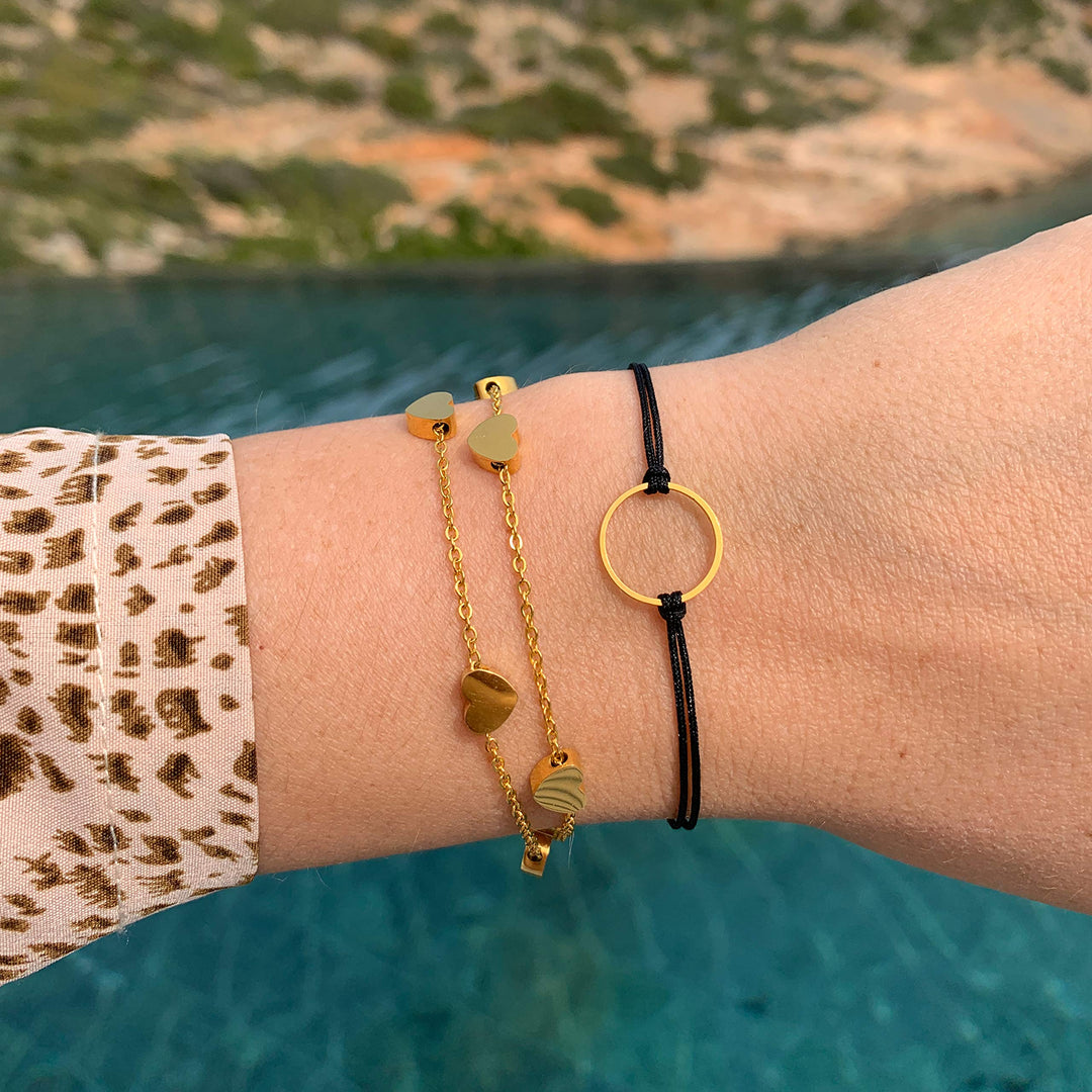 Kreis Armband Gold - Schwarz