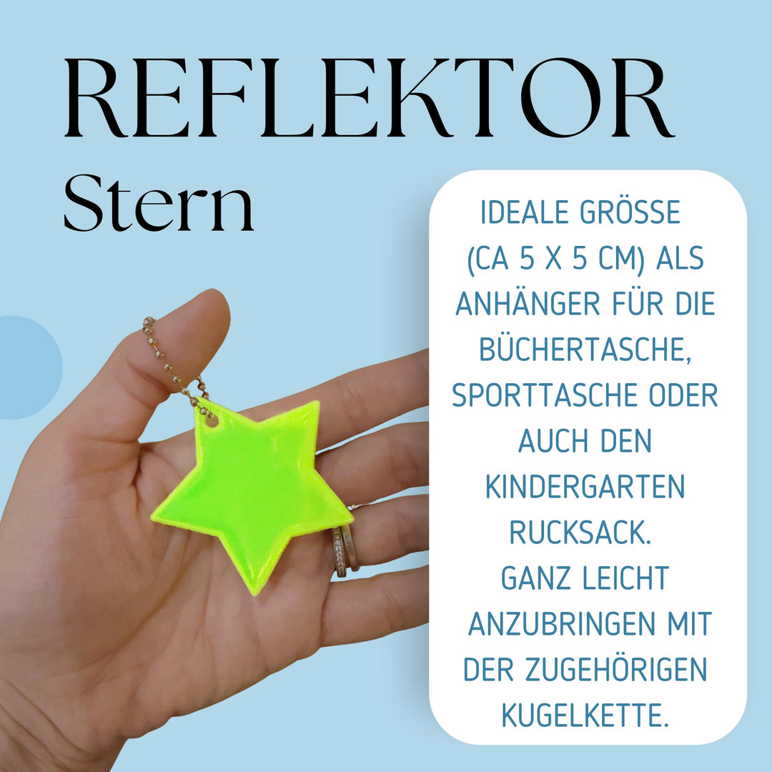Geschenk zur Einschulung – Karte mit Reflektor Stern Glücksbringer | Kleinigkeit für Schultüte & Schulanfang