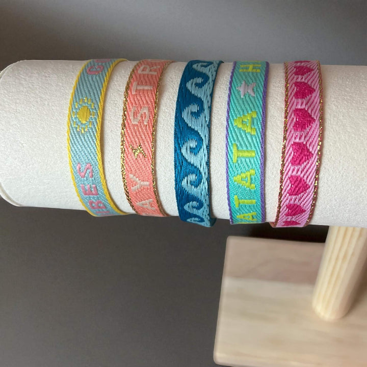 5er Set Gute Laune Bändchen (bunt) - SelfmadeJewelry