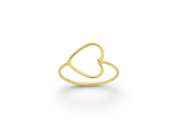 Zarter Ring Gold in Herz - Form 18k vergoldet