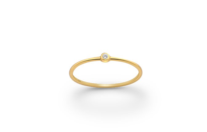 Zarter Ring in Gold mit Zirkonia Steinchen 925 Sterling Silver 18k vergoldet