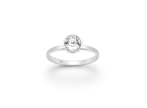 Ring mit Swarovski Steinchen Silber - Crystal